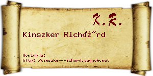 Kinszker Richárd névjegykártya