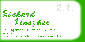 richard kinszker business card